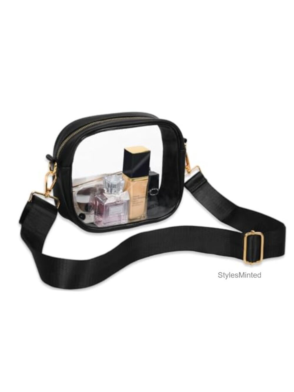 Clear Stadium Approved Crossbody Bag, PVC Transparent Purse with Removable
